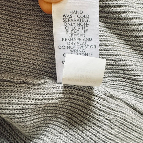 J Jill Gray Knit Long Sweater Pullover Tunic Textured Boat Neck XL Petite - Picture 9 of 11